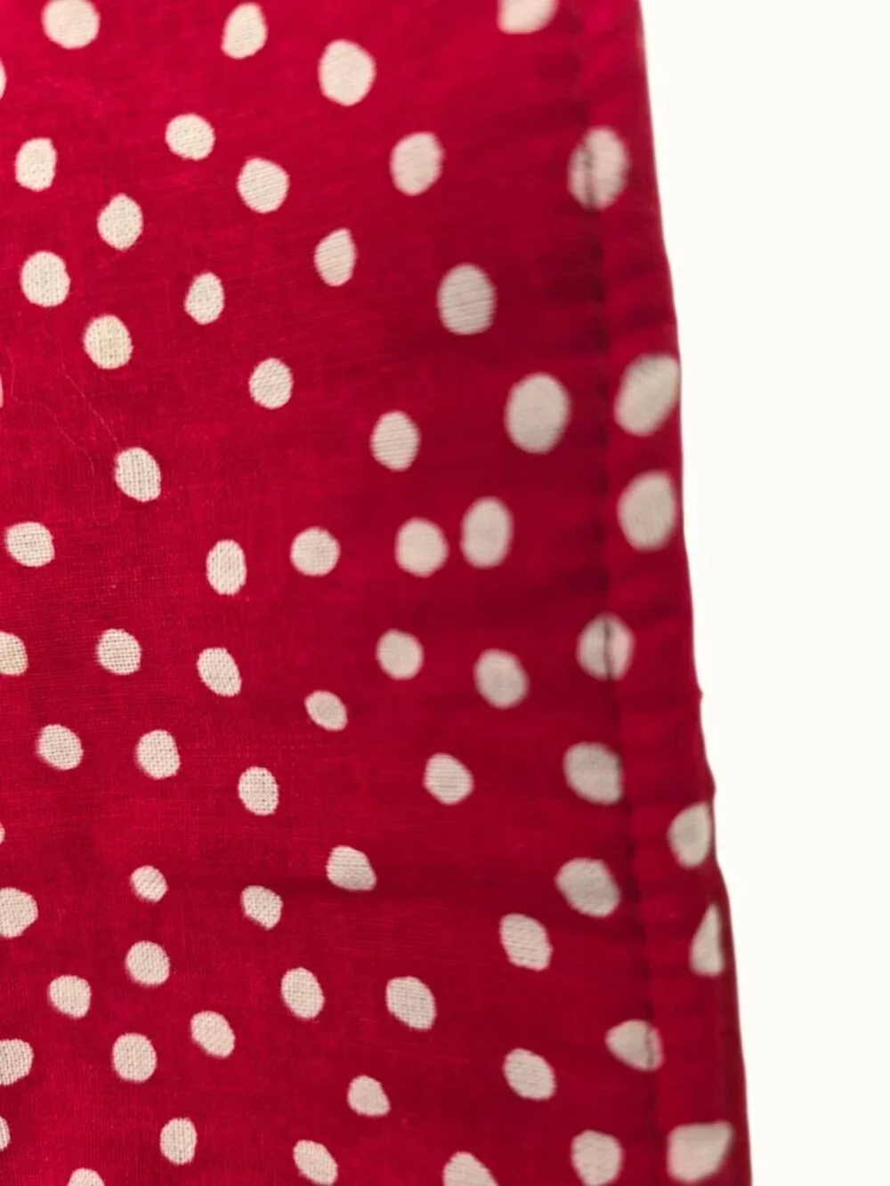 Handmade Patchwork Quilt Small Throw Red Multi Floral Polka Dot 35 x 48